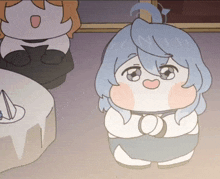 a cartoon drawing of a girl with the letter n written on it