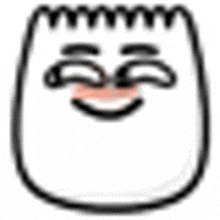 a cartoon drawing of a person 's face with a smile on their face .