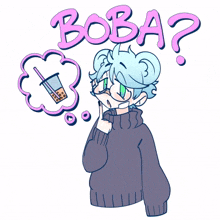 blue hair mad lad boba bubble tea