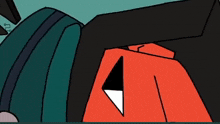 a cartoon drawing of a person with a red shirt