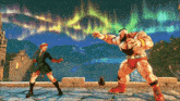 a pixel art illustration of a woman and a man in a video game
