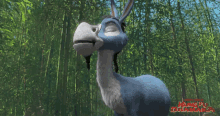 a poster for kung fu dhamana shows a donkey in the forest