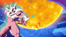 a pixel art illustration of a cartoon character