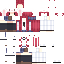 a pixel art drawing of a person standing next to a shelf .