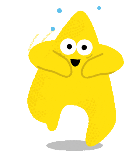 Excited Starfish Clapping Sticker - Funder The Sea Starfish Yellow Stickers