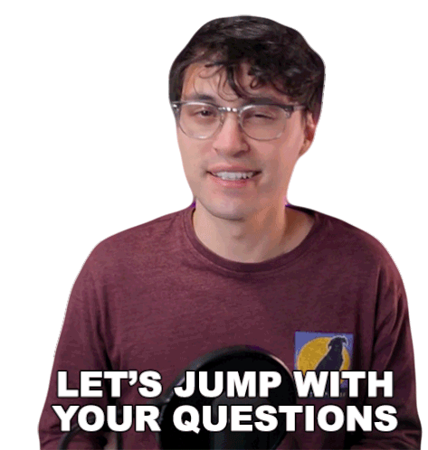 Lets Jump With Your Questions Hunter Engel Sticker - Lets Jump With Your Questions Hunter Engel Agufish Stickers