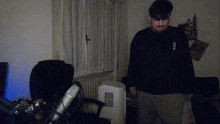 a room with a microphone and a sign that says ' motel '