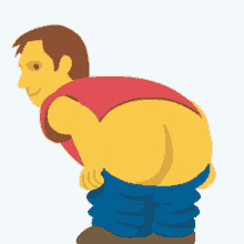 a cartoon drawing of a man with a large butt