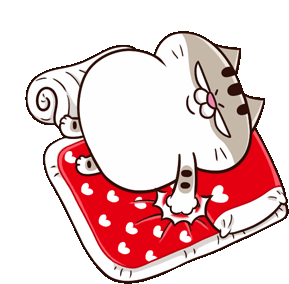 Ami Fat Cat Sticker - Ami Fat Cat Red Bed Stickers