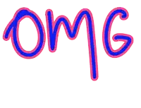 a pink and blue drawing of the word cryo on a white background