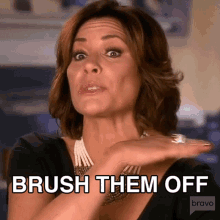 Brush Them Off Real Housewives Of New York GIF - Brush Them Off Real Housewives Of New York Rhony GIFs