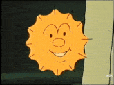 a cartoon drawing of a sun with a smiling face and the words adc below it