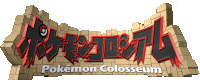 a logo for pokemon colosseum is displayed on a white background