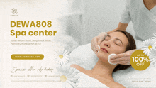 a woman is getting a massage at a spa center