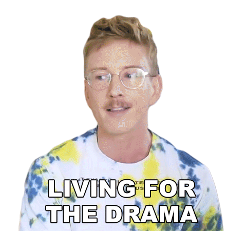 Living For The Drama Tyler Oakley Sticker - Living For The Drama Tyler Oakley Here For It Stickers