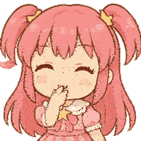 a cartoon girl with pink hair is covering her mouth