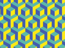 andrewhenrique cubes yellow blue background300x400