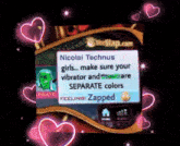 nicolai technus girls make sure your vibrator and are separate colors feeling zapped