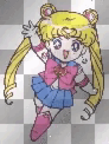a cartoon drawing of a girl in a sailor moon outfit .