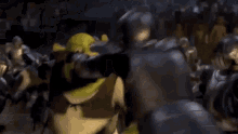 Knights Trying to Stop Shrek GIF Meme Template