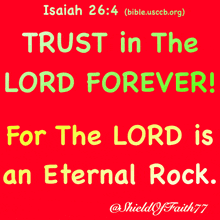 Trust In The Lord Forever For The Lord Is An Eternal Rock Isaiah Chapter Twenty Six Verse Four Bible Usccb Org GIF