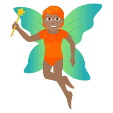 fairy joypixels pixie fairy fairy wand flying