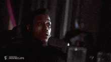 a man says " leave me " in front of a movie clip
