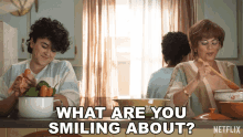 What Are You Smiling About Suzette Quintanilla GIF - What Are You Smiling About Suzette Quintanilla Marcella Quintanilla GIFs