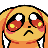 a close up of a cartoon character with a sad look on his face