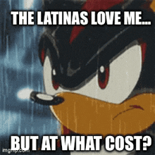 shadow the hedgehog from sonic the hedgehog says the latinas love me but at what cost ..