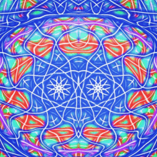 it looks like a kaleidoscope with a colorful pattern on it