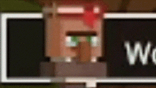 a pixelated image of a house with a sign that says ' welcome ' on it .