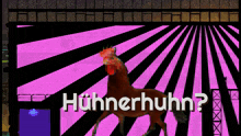a picture of a horse with a rooster 's head and the words huhnerhuhn