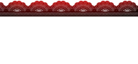 a red and black lace border with a white background