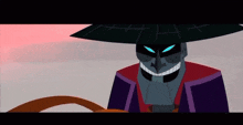 a cartoon character wearing a hat with a cross on it is smiling