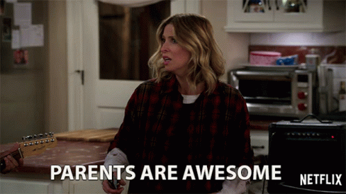 An actress saying that parents are awesome