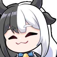a cartoon character with horns and a bow tie