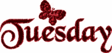 Tuesday Butterfly GIF - Tuesday Butterfly Red GIFs