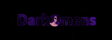 a purple logo for dark omens with a skull on it