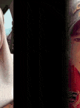 a woman wearing a hijab and a boy wearing a hat with the word los angeles on it