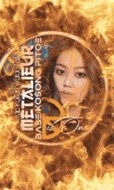a picture of a woman in a circle with the words metaleu on it