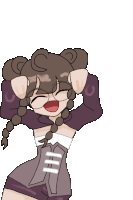 a cartoon drawing of a girl with glasses and braids
