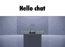 a screenshot of a video with the words hello chat underwater