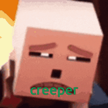 a creeper with a sad face and the word creeper on it