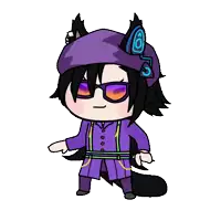 a cartoon character wearing sunglasses and a purple headband