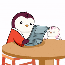 news reading penguin read learning