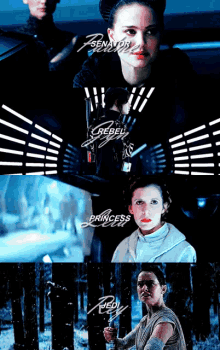 a collage of pictures of a woman with the words rebel princess and med on the bottom