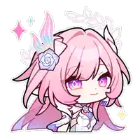 a drawing of a girl with pink hair and blue eyes