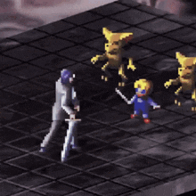 a pixelated video game with a miss sign in the corner