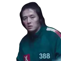 a man wearing a green jacket with the number 388 on the sleeve